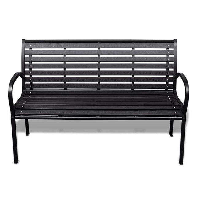 havebænk 125 cm stål og WPC sort