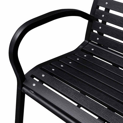 havebænk 125 cm stål og WPC sort
