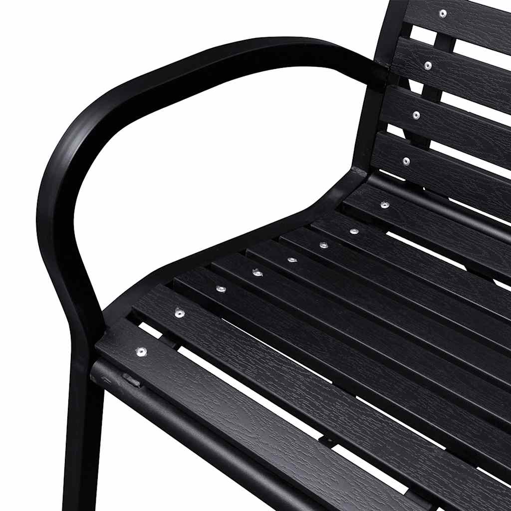 havebænk 125 cm stål og WPC sort