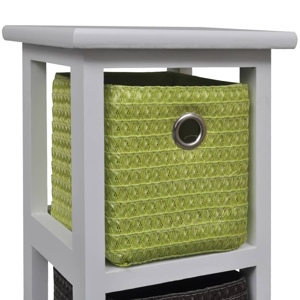 opbevaringsreol med flerfarvede kurve kejsertræ