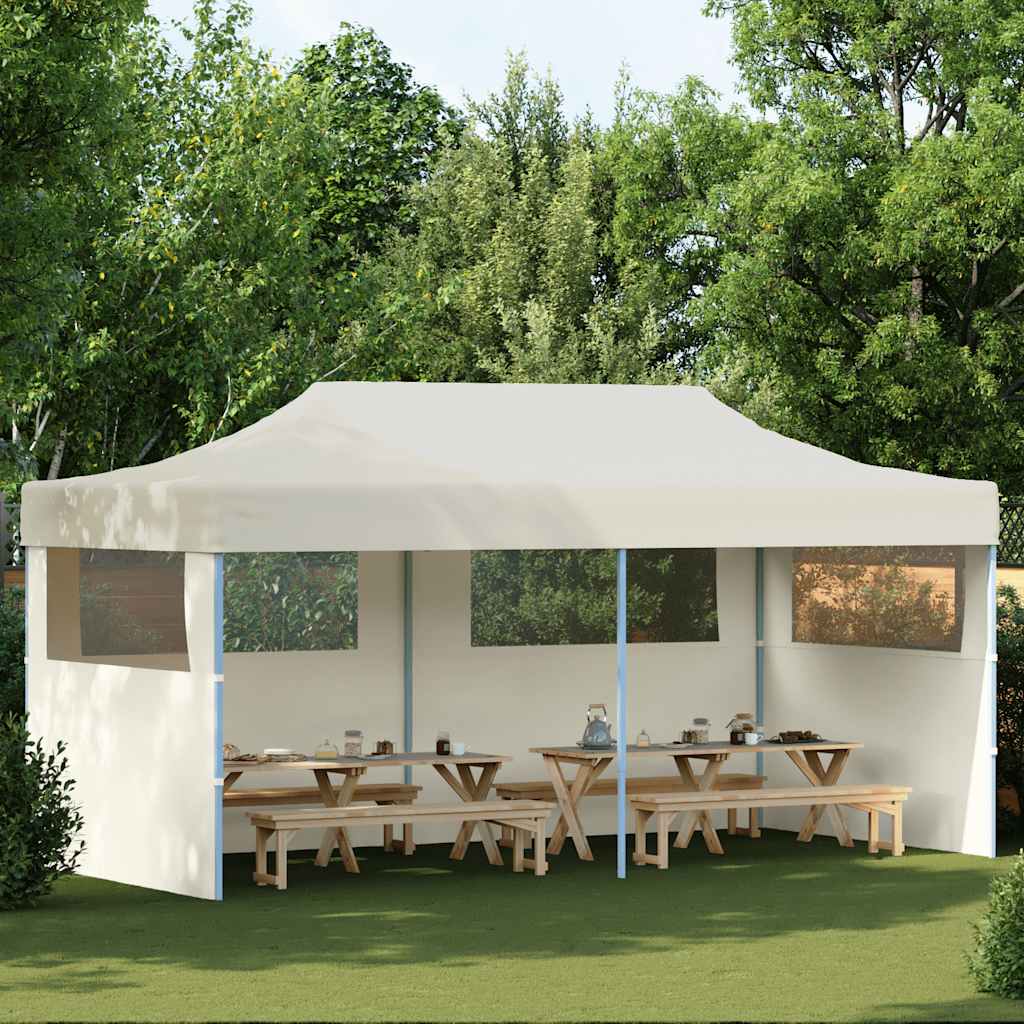 foldbart pop up-festtelt 3 x 6 m cremefarvet