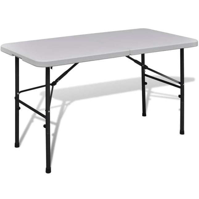 sammenfoldeligt havebord 122 cm HDPE hvid