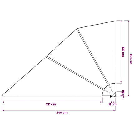 sammenklappelig sidemarkise til altan cremefarvet 160 x 240 cm