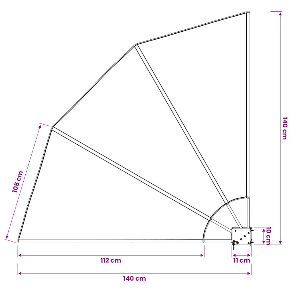 sammenklappelig sidemarkise til altan cremefarvet 140 x 140 cm