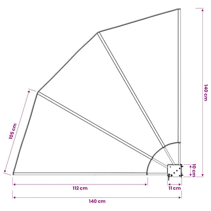 sammenklappelig sidemarkise til altan cremefarvet 140 x 140 cm