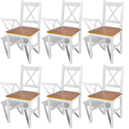 spisebordsstole 6 stk. fyrretræ hvid