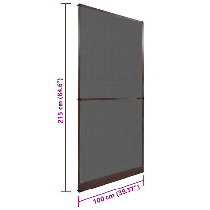 Svingbart insektnet Brun og sort 100 x 215 cm