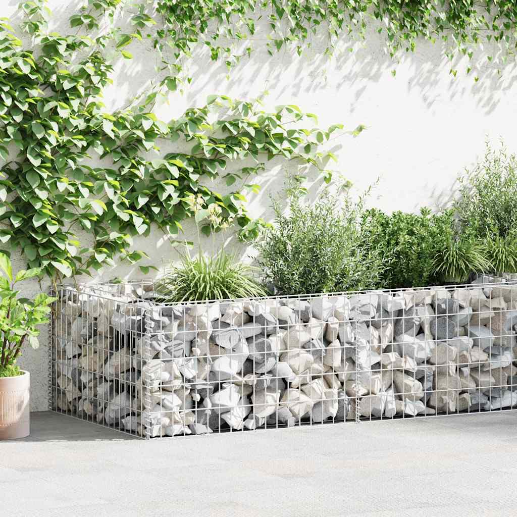 gabion-plantekasse galvaniseret stål 180 x 90 x 50 cm