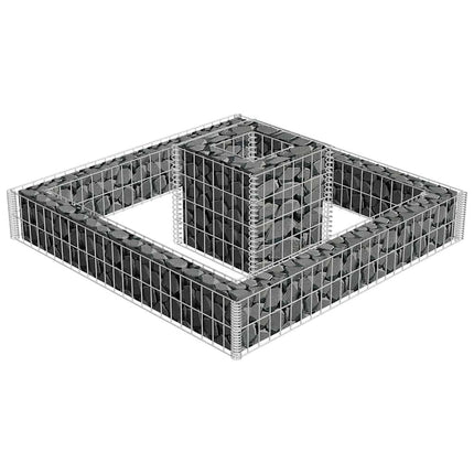 gabion-plantekasse galvaniseret stål 120 x 120 x 20 cm