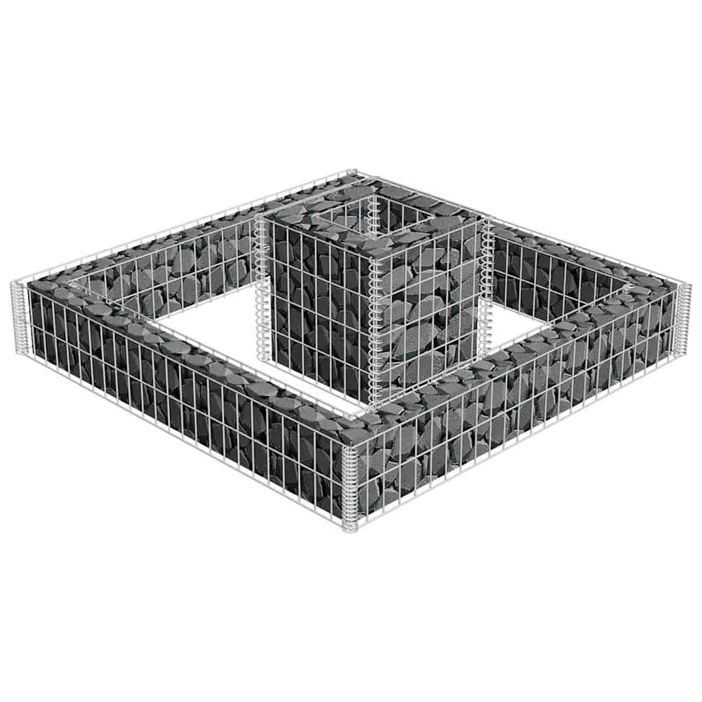 gabion-plantekasse galvaniseret stål 120 x 120 x 20 cm