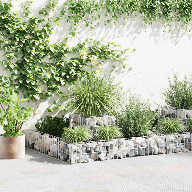 gabion-plantekasse galvaniseret stål 120 x 120 x 20 cm