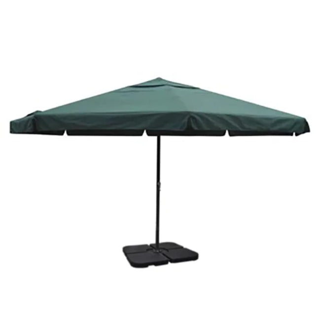 haveparasol m. transportabel fod aluminium grøn