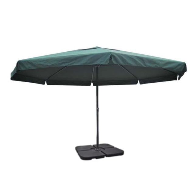 haveparasol m. transportabel fod aluminium grøn