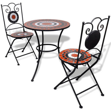 bistrosæt 3 dele keramikfliser terracotta og hvid