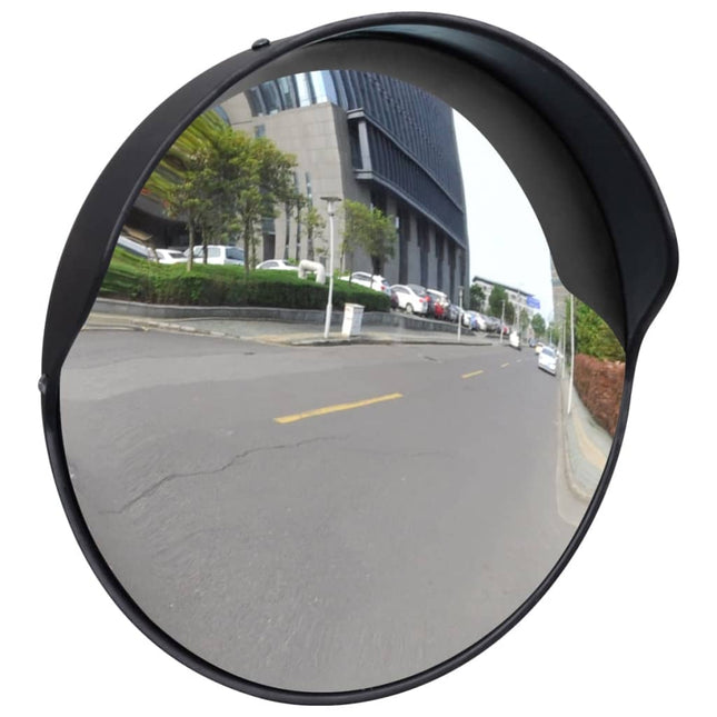 konvekst trafikspejl PC plast sort 30 cm udendørs