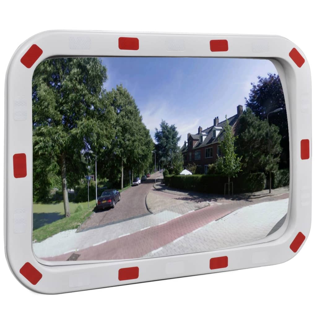 konvekst trafikspejl rektangulært 40x60 cm med reflekser