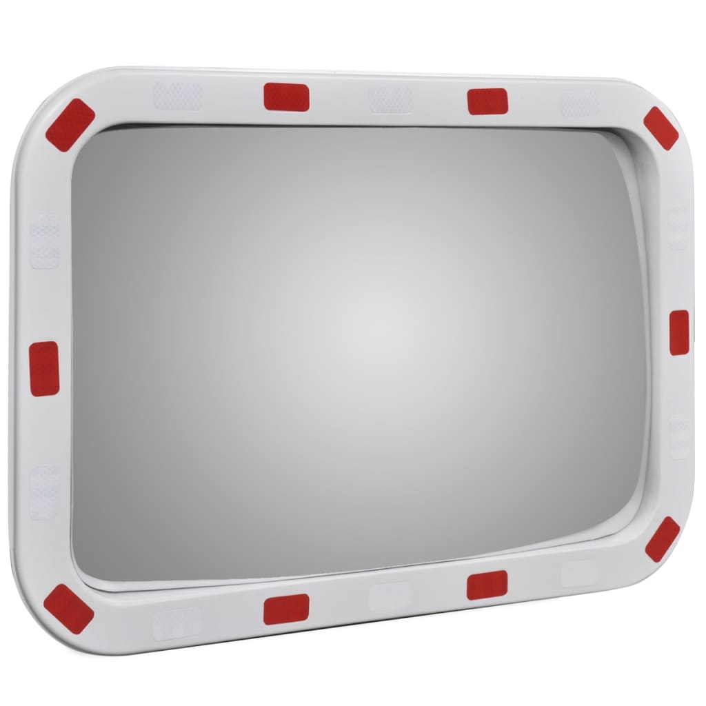 konvekst trafikspejl rektangulært 40x60 cm med reflekser