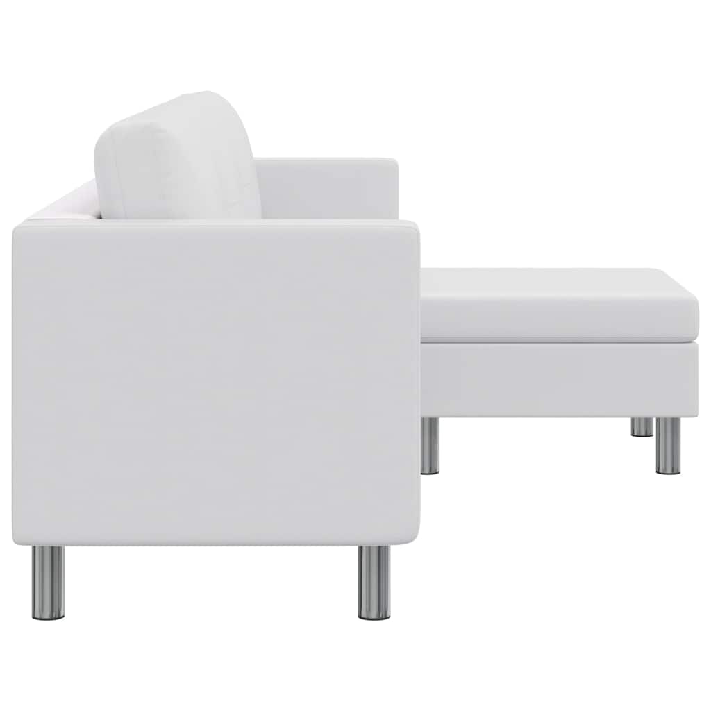 3-personers modulsofa kunstlæder hvid