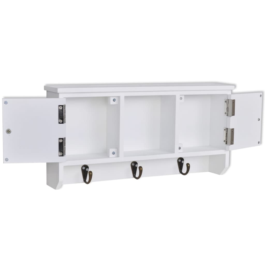 vægskab til nøgler og smykker med låger og knager