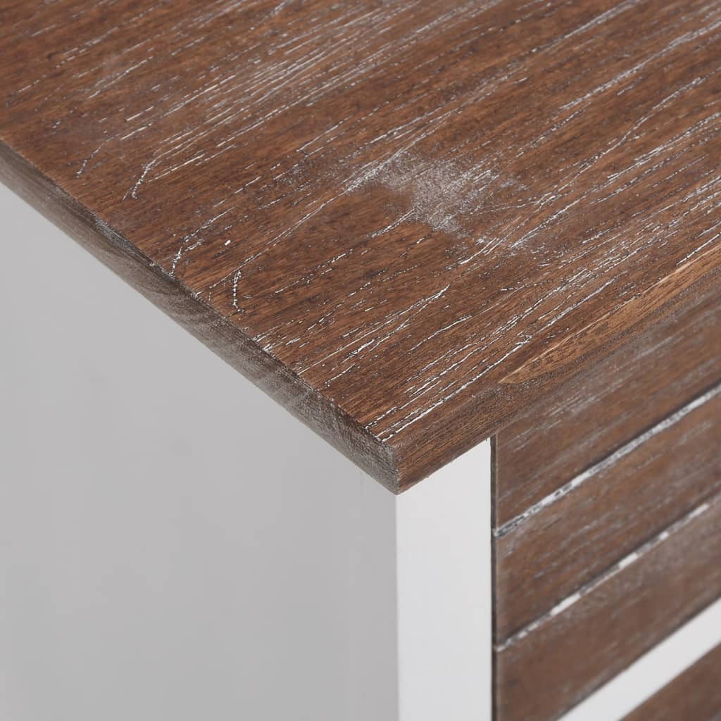 natbord med 2 skuffer 2 stk. brun og hvid