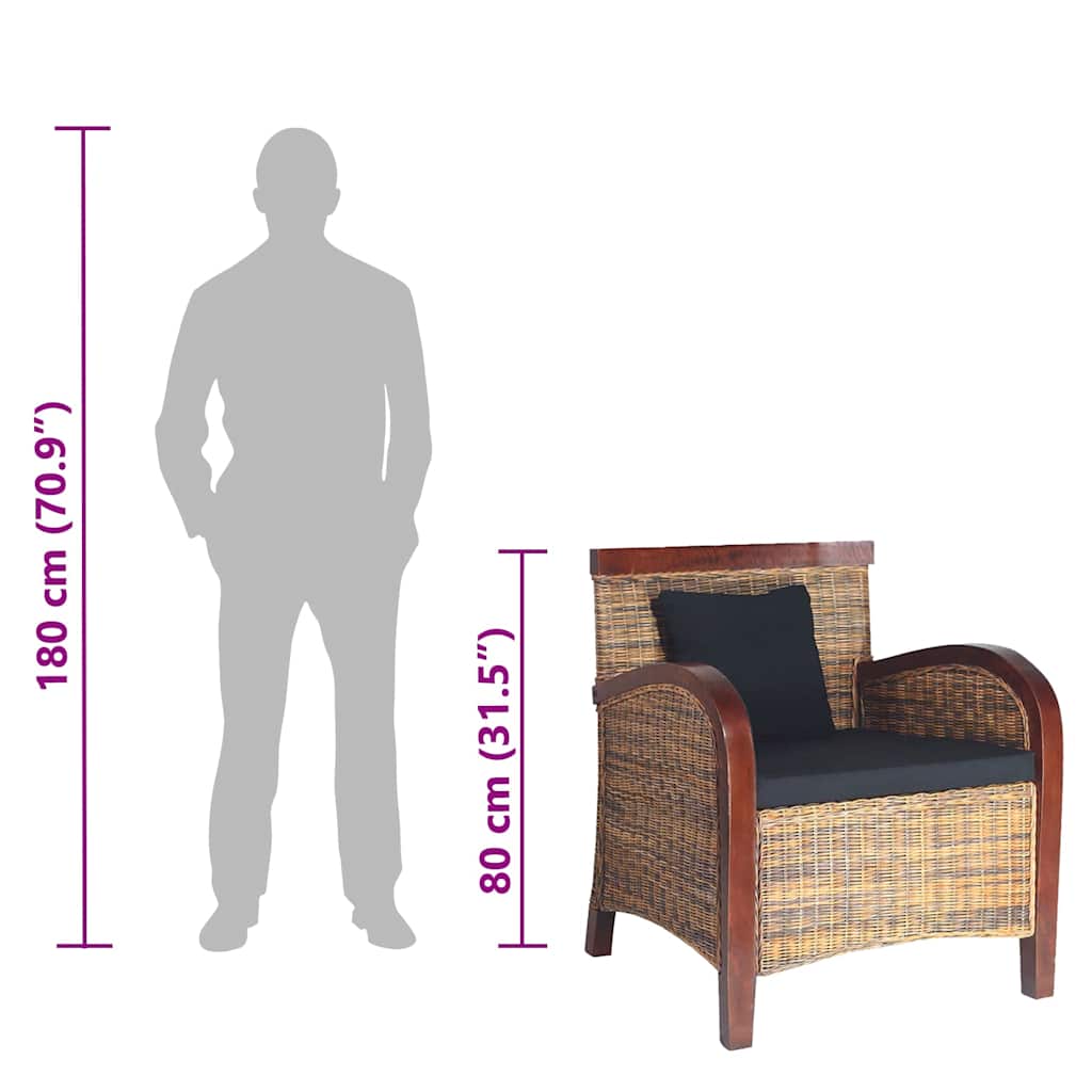 lænestol håndvævet rattan