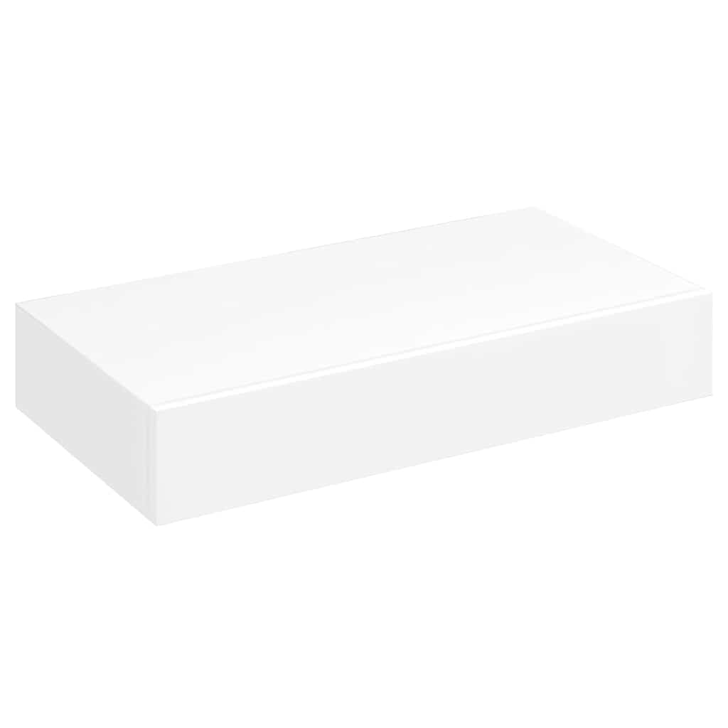 væghylde med 1 skuffe MDF hvid