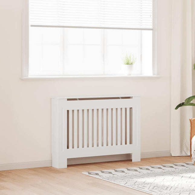 radiatorskjuler i konstrueret træ 112 cm hvid