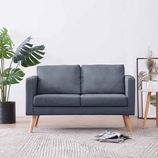 sofa 2-pers. stof mørkegrå