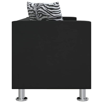 sofa 3-pers. kunstlæder sort