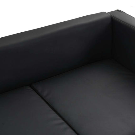 sofa 3-pers. kunstlæder sort