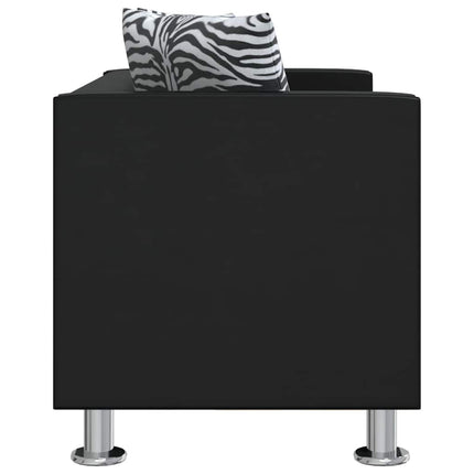 sofa 2-pers. kunstlæder sort