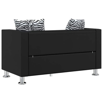 sofa 2-pers. kunstlæder sort