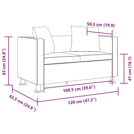sofa 2-pers. kunstlæder sort