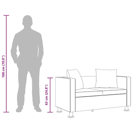 sofa 2-pers. kunstlæder sort