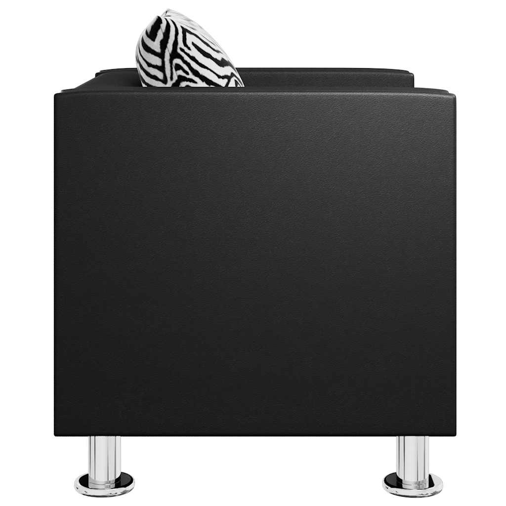 lænestol kunstlæder sort