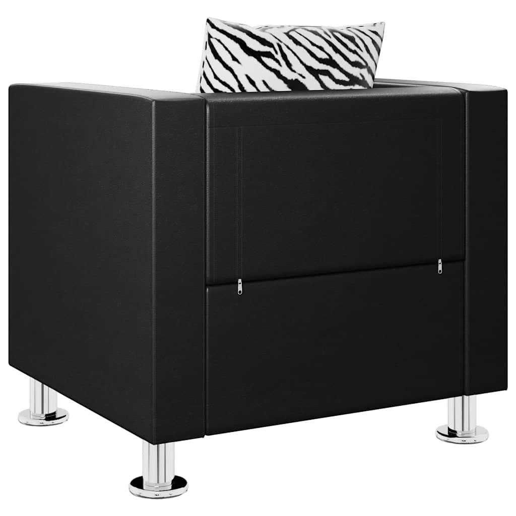 lænestol kunstlæder sort