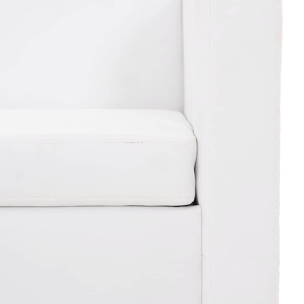 sofa 3-pers. kunstlæder hvid