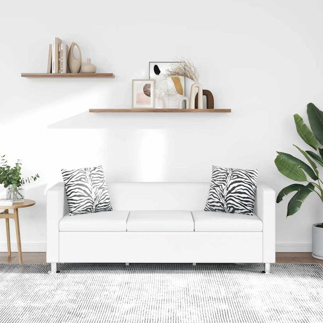 sofa 3-pers. kunstlæder hvid