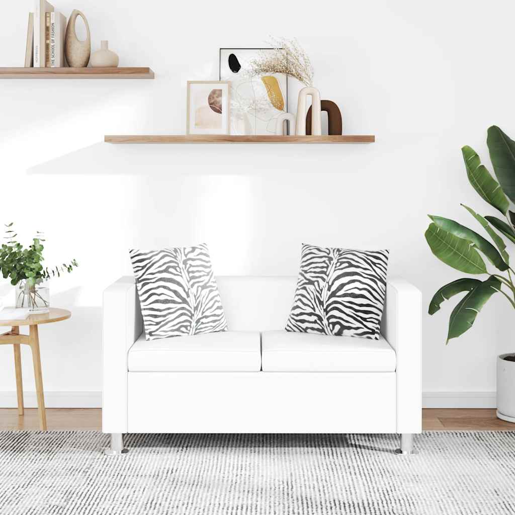 sofa 2-pers. kunstlæder hvid