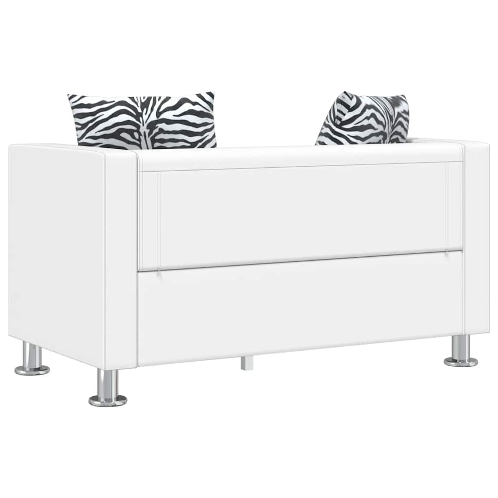 sofa 2-pers. kunstlæder hvid