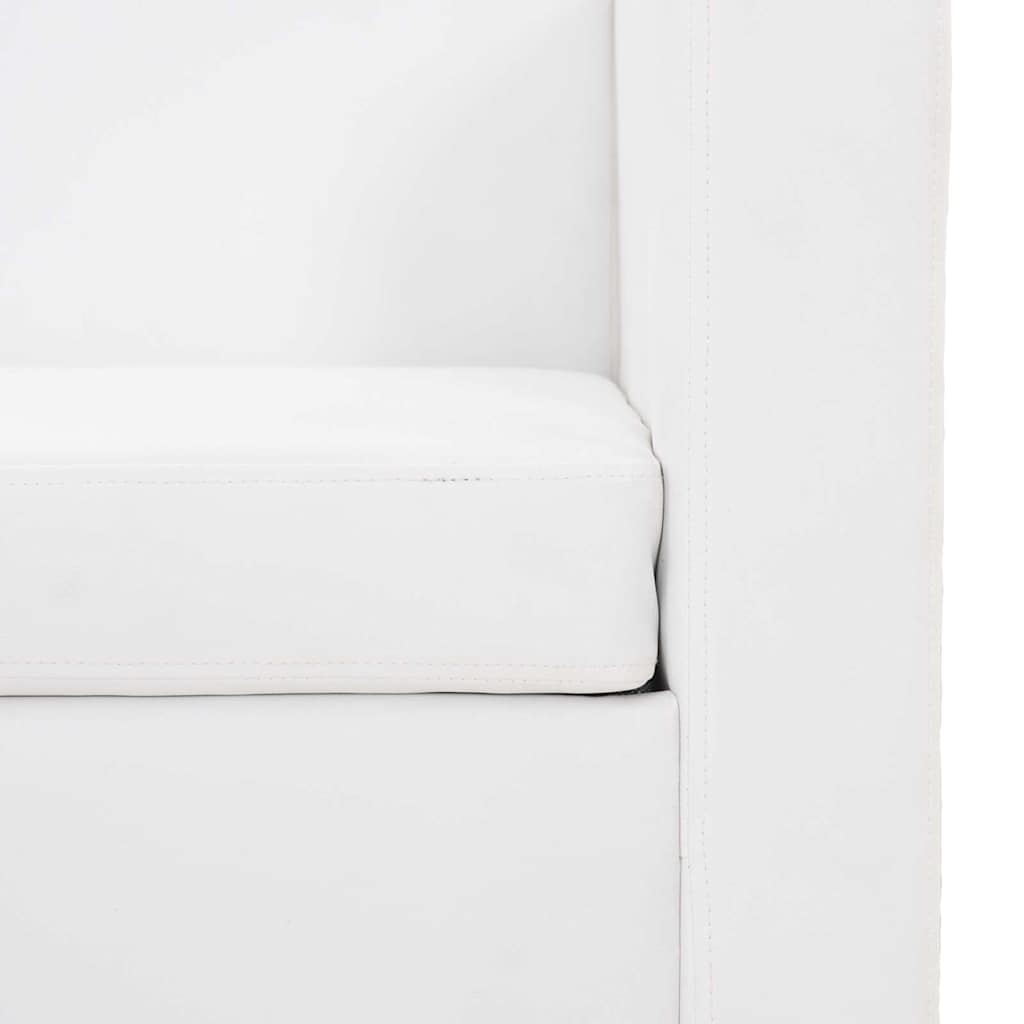 sofa 2-pers. kunstlæder hvid