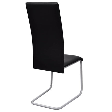 spisebordsstole 2 stk. cantilever-design kunstlæder sort
