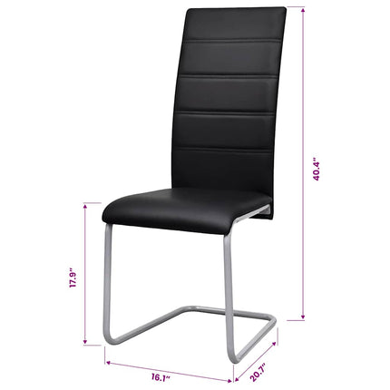 spisebordsstole 2 stk. cantilever-design kunstlæder sort