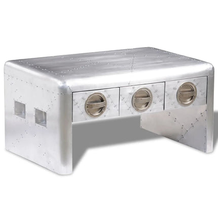 sofabord med 3 skuffer vintage flyverstil