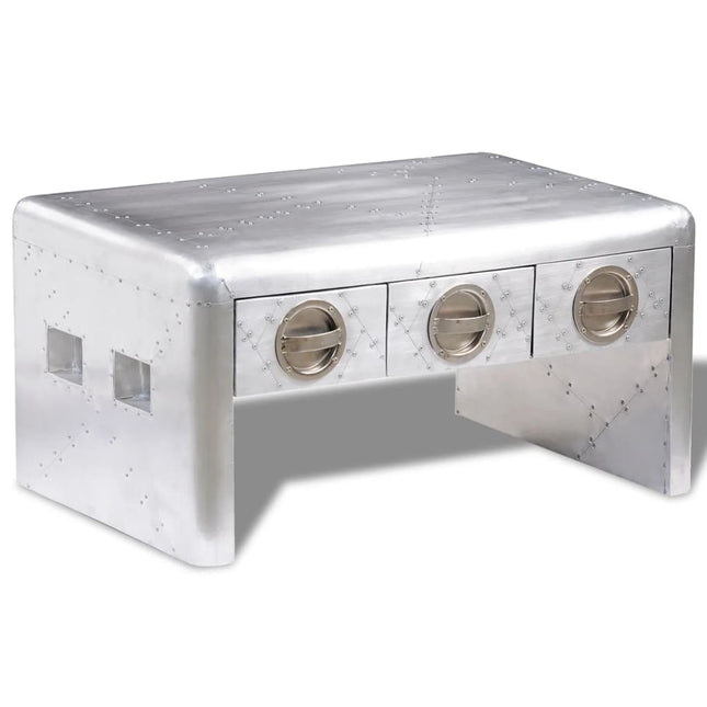 sofabord med 3 skuffer vintage flyverstil