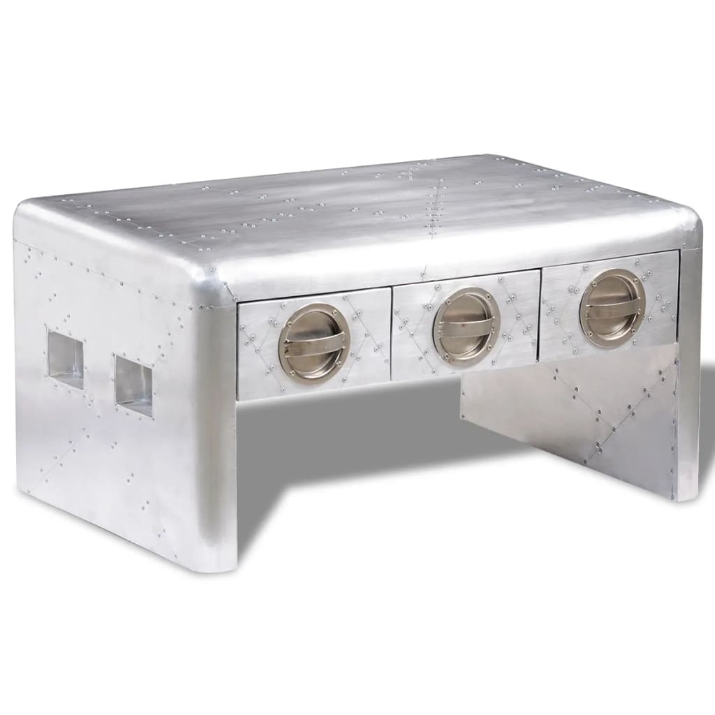 sofabord med 3 skuffer vintage flyverstil