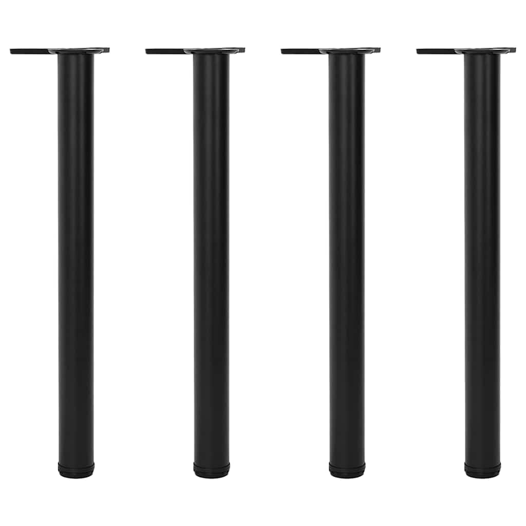 4 bordben, justerbar højde, sorte, 710 mm