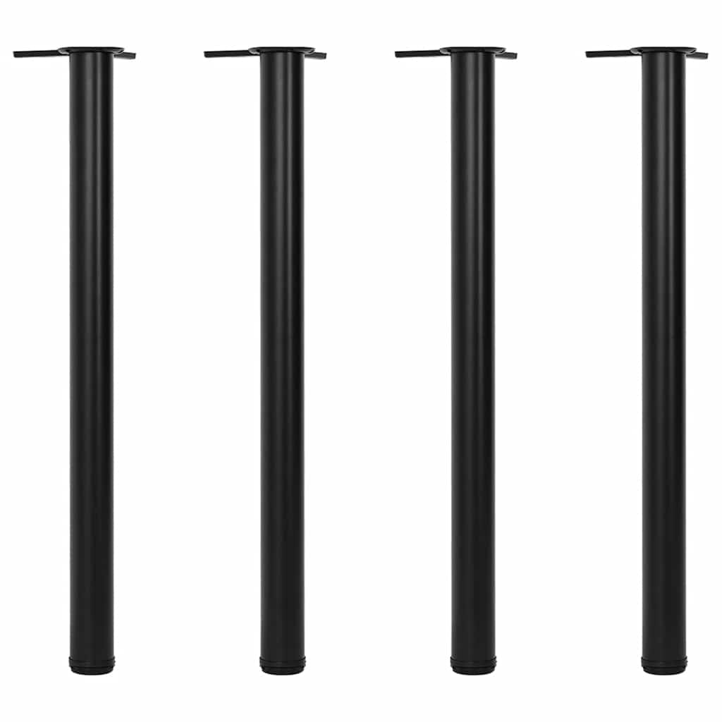 4 bordben, justerbar højde, sorte, 870 mm