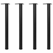 4 bordben, justerbar højde, sorte, 870 mm