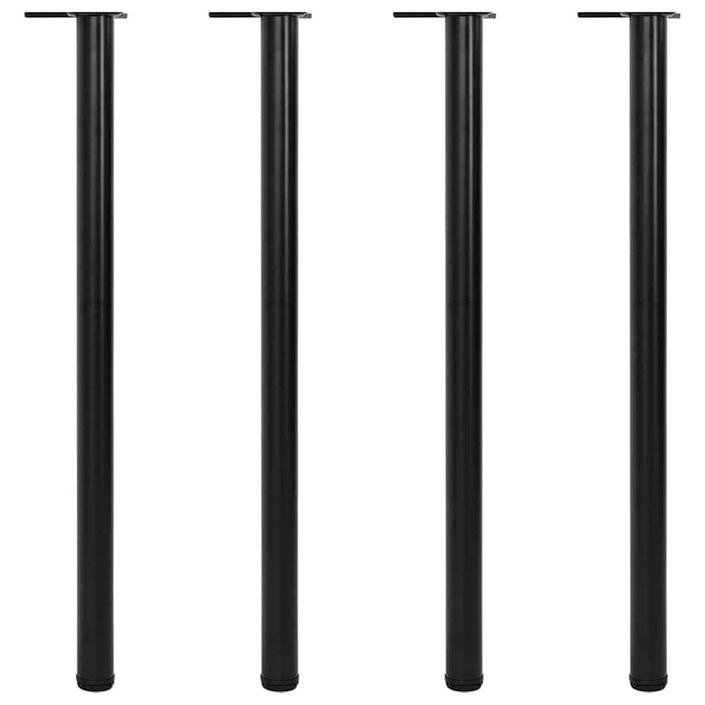 4 Bordben, Justerbar Højde - Sort / 1100 Mm